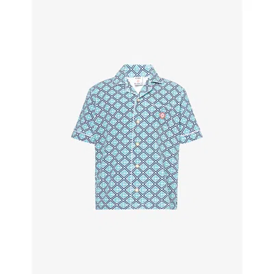 Casablanca Mens Towelling Monogram Stretch-cotton Blend Shirt