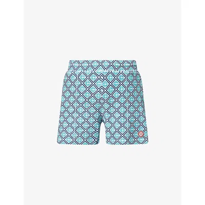 Casablanca Mens Towelling Monogram Stretch-cotton Blend Shorts