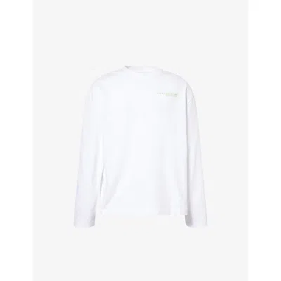 Casablanca Mens White Glitch Orchid Printed Cotton T-shirt Xl