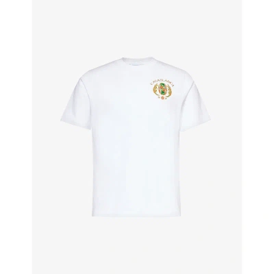 Casablanca Mens White Joyaux D'afrique Graphic-print Organic Cotton-jersey T-shirt