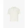 Casablanca Men Ivory Boucle Polo Shirt In White