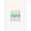 Casablanca Mens Multi Gradient-pattern High-rise Cotton-knit Shorts In Multi