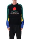 Casablanca Crewneck Merino Wool Jumper In Black