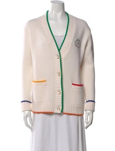 Pre-owned Casablanca Merino Wool Graphic Print Sweater In Neutral