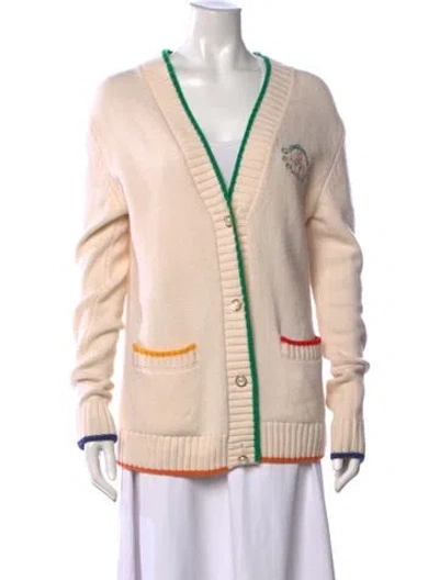 Pre-owned Casablanca Merino Wool Graphic Print Sweater In Neutrals