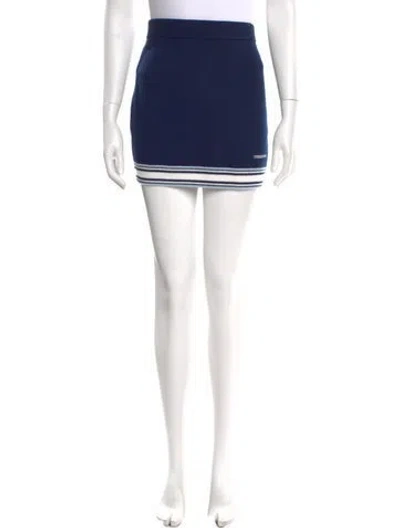 Pre-owned Casablanca Merino Wool Mini Skirt W/ Tags In Blue