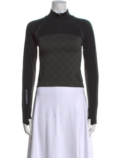 Pre-owned Casablanca Merino Wool Patterned Top W/ Tags In Black