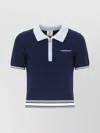 Casablanca Merino Wool Polo Shirt In Blue