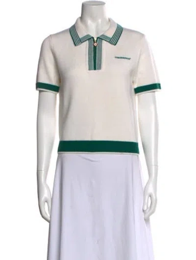 Pre-owned Casablanca Merino Wool Striped Polo In Neutral