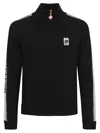 Casablanca Men Black High Neck Sweatshirt With Logo Patch On The Front In Wool Man In Black