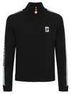 Casablanca Men Black High Neck Sweatshirt With Logo Patch On The Front In Wool Man In Black