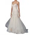 Casablanca Mermaid Wedding Gown In Ivory In White