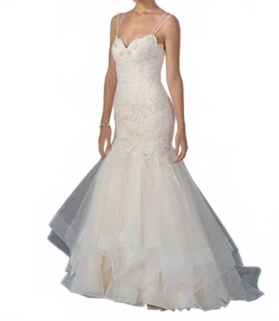 Casablanca Mermaid Wedding Gown In Ivory In White