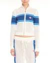 Casablanca Mesh Stripe Bomber Jacket In White