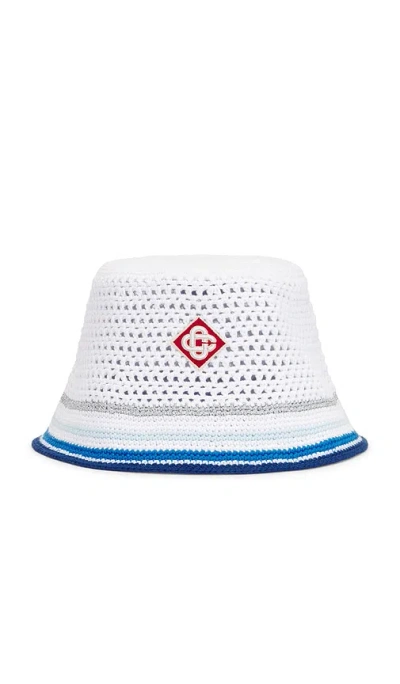 Casablanca Mesh Stripe Crochet Hat In Multi