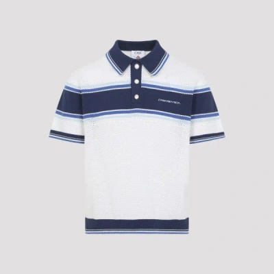 Casablanca Mesh Stripe Polo S In Multi