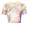 Casablanca Multicolor Stretch Mesh Print T-shirt In Multicolour