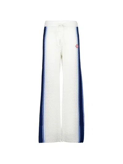 Casablanca Mesh-stripe Track Pants In White