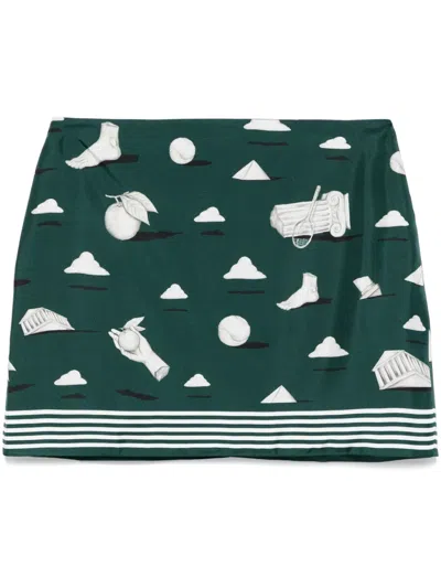 Casablanca Metaphysical Mini Skirt In Green