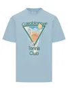 Casablanca Cotton T-shirt With Graphic Print In Blue