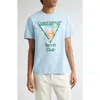 Casablanca Metaphysical Tennis Icon Organic Cotton Graphic T-shirt In Blue