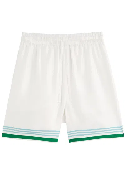 CASABLANCA CASABLANCA METAPHYSICAL TENNIS SILK-SATIN SHORTS