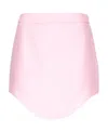 Casablanca Curved Hem Wool Miniskirt In Pink