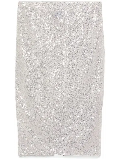 CASABLANCA SEQUINNED STRAIGHT-CUT SKIRT