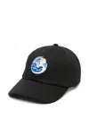 Casablanca Midnight Wave Patch Cap In Black