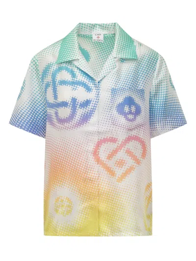 Casablanca Mini Cuban Collar Shirt In Multi
