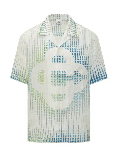 Casablanca Mini Cut Sleeves Shirt With Unique Pattern In Green