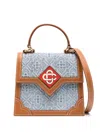Casablanca Monogram Denim Mini Jeanne Bag In Blue