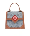 Casablanca Monogram Denim Mini Jeanne Bag In Blue