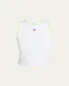 Casablanca Mini Logo Patch Baby Tank Top In Diamond Logo