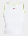 Casablanca Mini Logo Patch Baby Tank Top In Diamond Logo