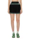 Casablanca Striped Pleated Mini Skirt In Black
