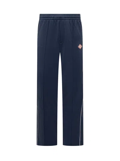 Casablanca Mini Sporty Piqué Trousers In Blue