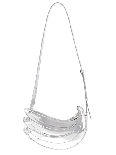 Casablanca Mini Statement Leather Shoulder Bag In Gray