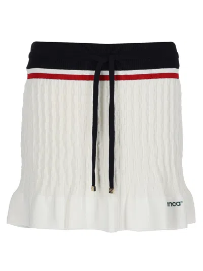 Casablanca Minigonna Da Tennis In Maglia In White