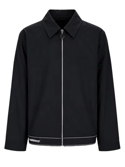 Casablanca Minimalist Black Sports Jacket With Subtle Accent Details
