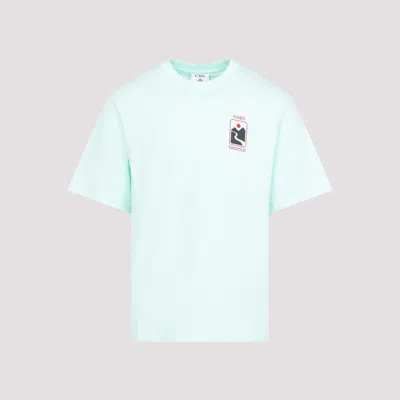 CASABLANCA MINT GREEN CREWNECK LOGO T-SHIRT
