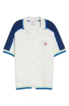 Casablanca Contrasting Trims Chest Pocket Logo-embroidered Short-sleeve Button-up Shirt In Multi