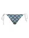 Casablanca Monogram String Bikini Bottom Multicolor In Blue
