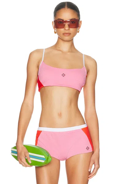 Casablanca Monogram Bikini Top In Pink