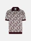 Casablanca 'monogram' Burgundy Cotton Polo Shirt In Burgundy