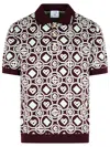 Casablanca Monogram Knit Short-sleeved Polo T-shirt In Black