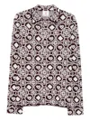 Casablanca Men Bordeaux Shirt With Classic Collar And All-over Monogram In Cotton Man In Multi