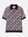 Casablanca Monogram Knit Short-sleeved Polo T-shirt In Multi
