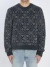 Casablanca Monogram Crewneck Sweater In Blue