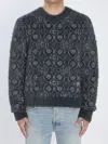 Casablanca Wool-blend Fluffy Monogram Sweater In Gray